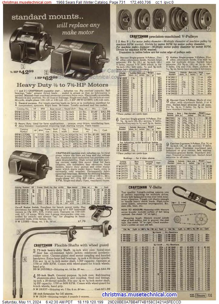 1968 Sears Fall Winter Catalog, Page 731