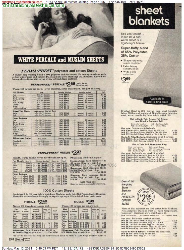 1973 Sears Fall Winter Catalog, Page 1006