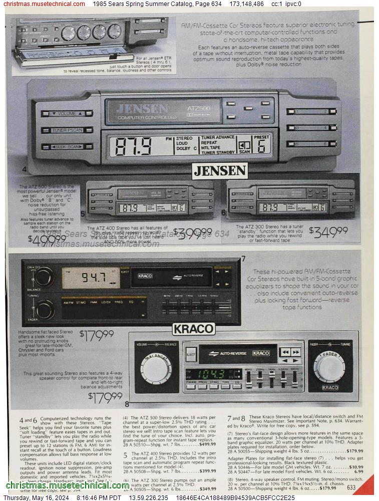 1985 Sears Spring Summer Catalog, Page 634