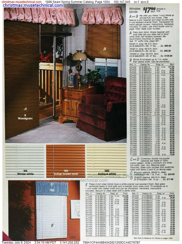 1986 Sears Spring Summer Catalog, Page 1054