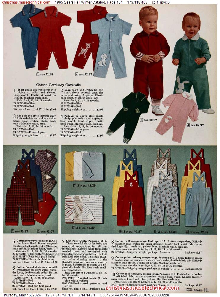 1965 Sears Fall Winter Catalog, Page 151