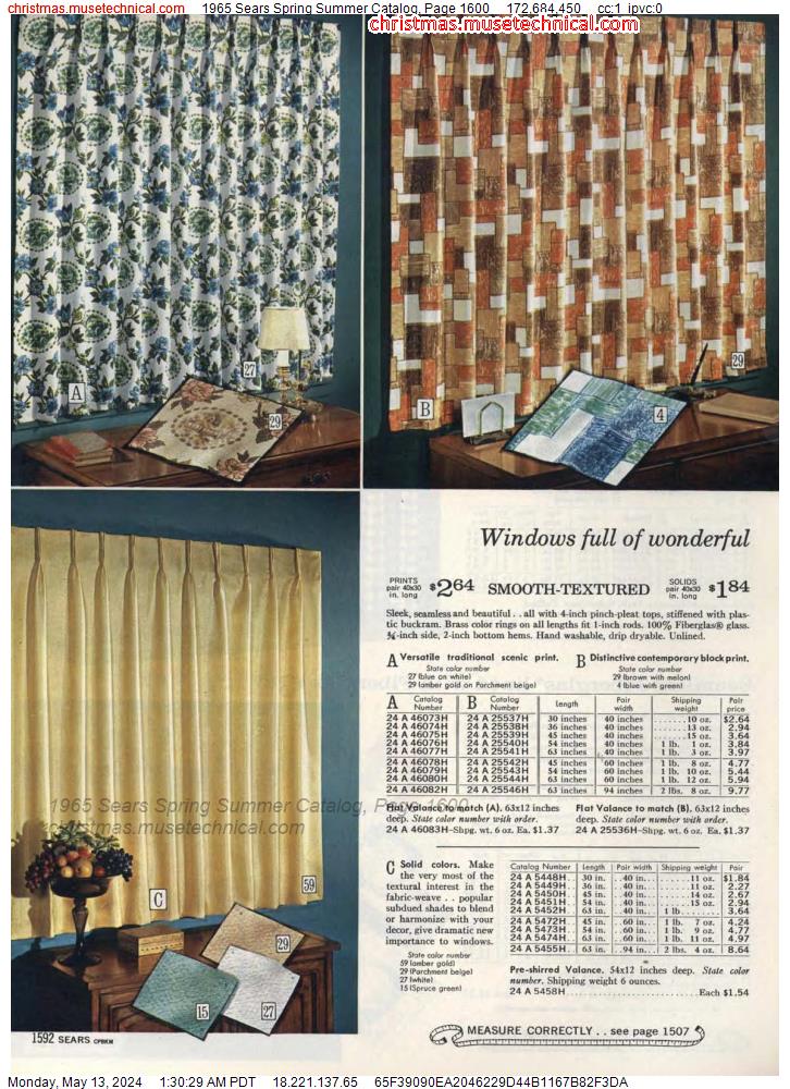 1965 Sears Spring Summer Catalog, Page 1600