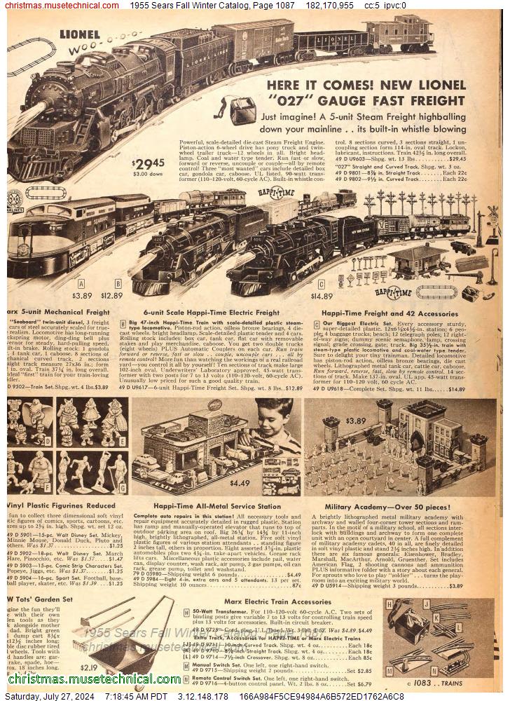 1955 Sears Fall Winter Catalog, Page 1087