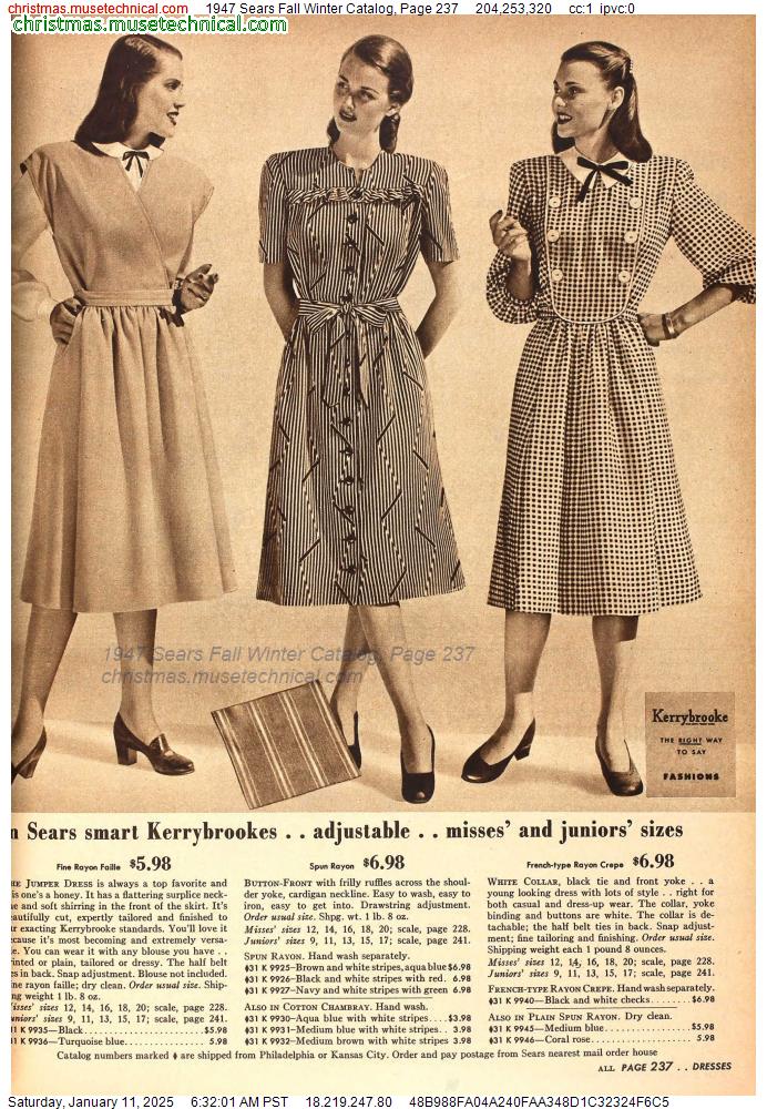 1947 Sears Fall Winter Catalog, Page 237