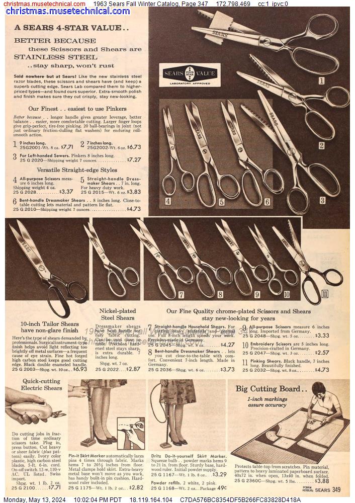 1963 Sears Fall Winter Catalog, Page 347