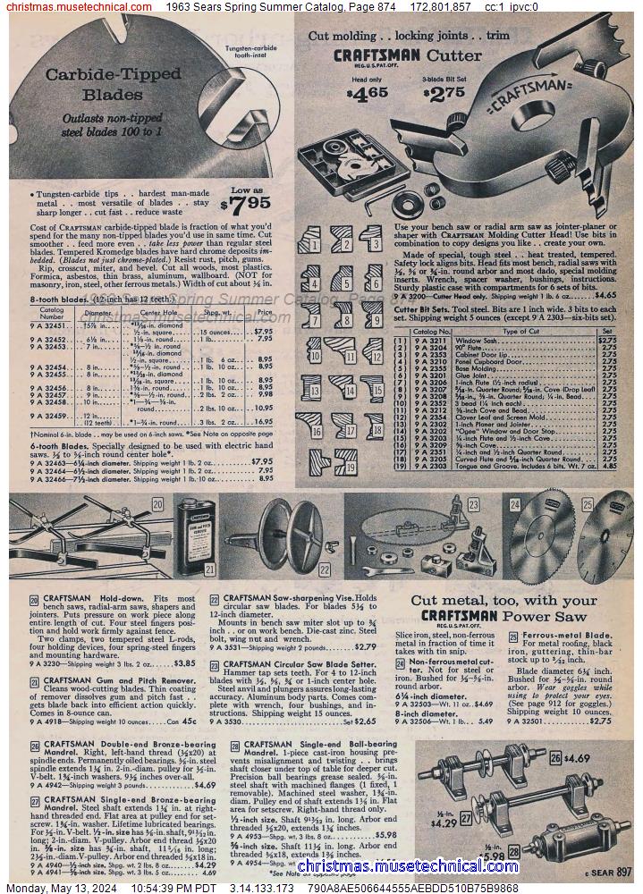 1963 Sears Spring Summer Catalog, Page 874