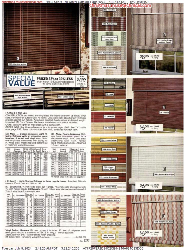 1983 Sears Fall Winter Catalog, Page 1273