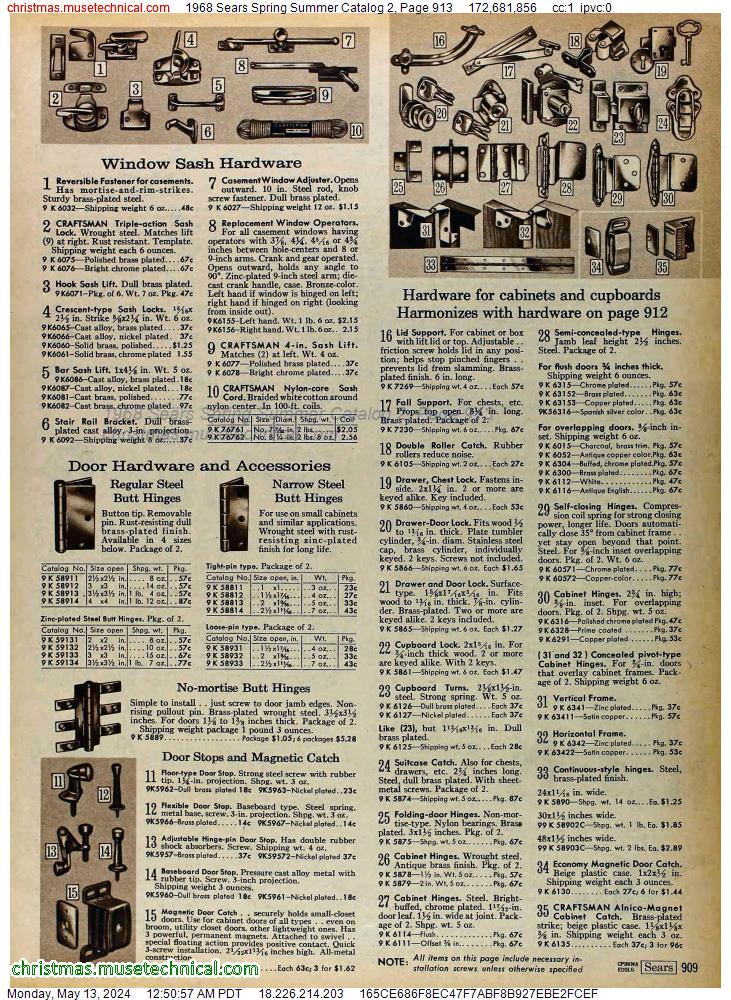 1968 Sears Spring Summer Catalog 2, Page 913