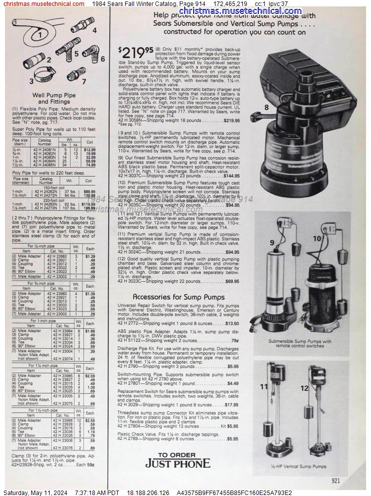 1984 Sears Fall Winter Catalog, Page 914