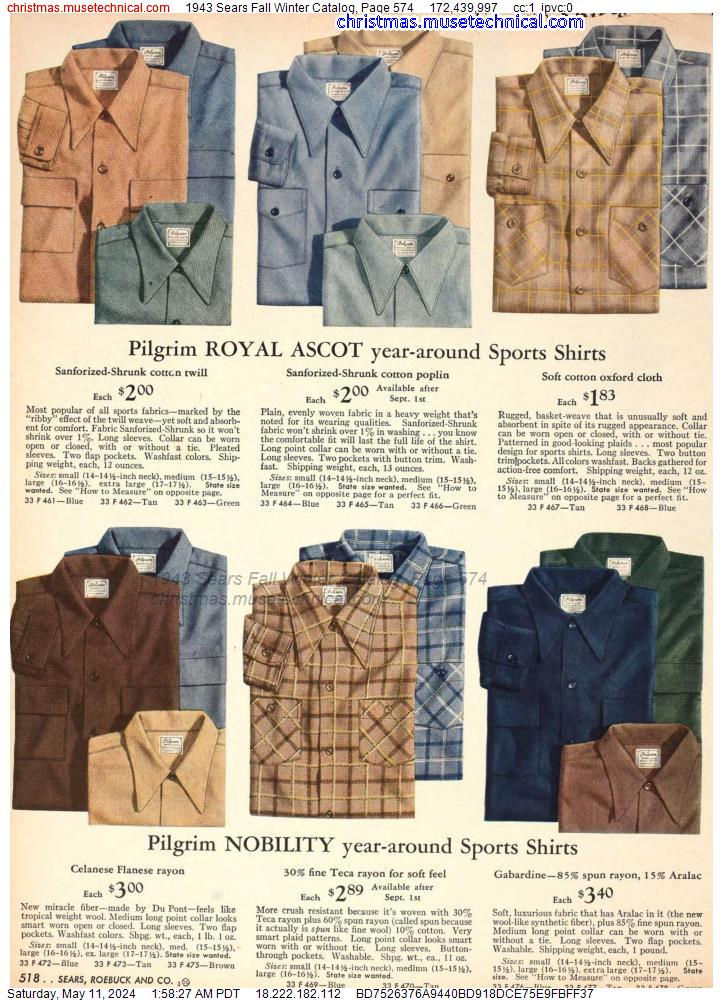 1943 Sears Fall Winter Catalog, Page 574