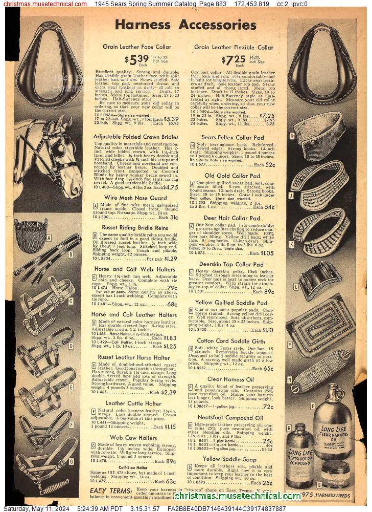 1945 Sears Spring Summer Catalog, Page 883