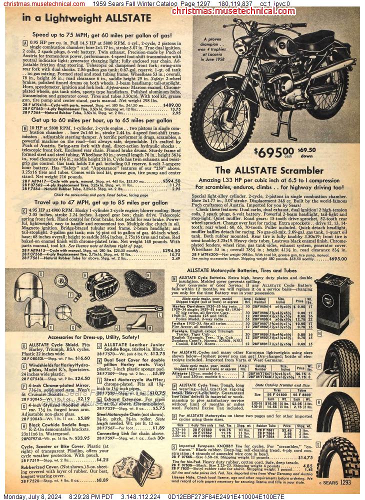 1959 Sears Fall Winter Catalog, Page 1297