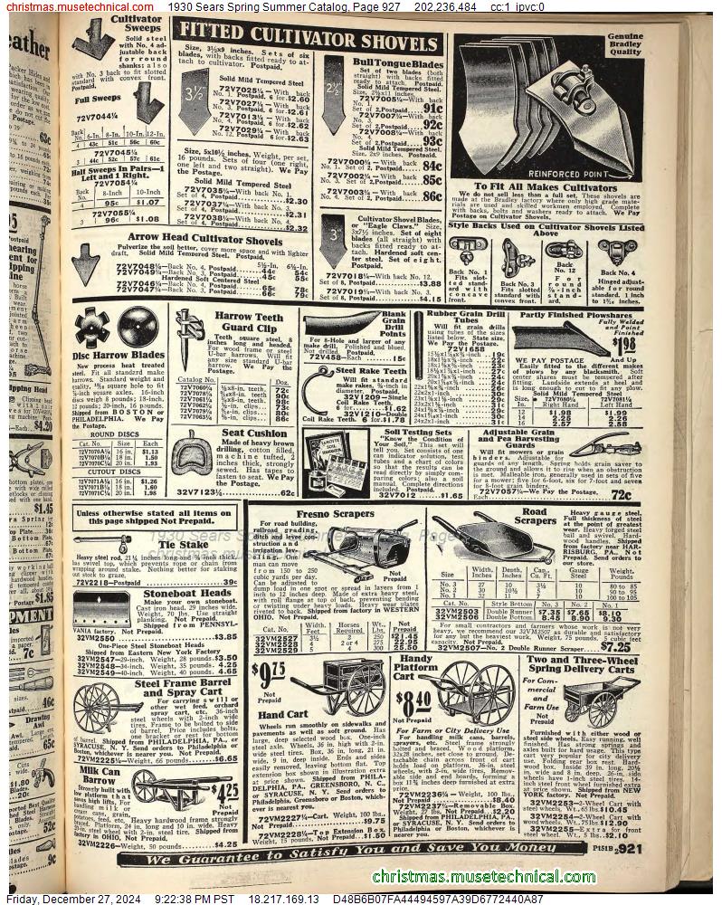 1930 Sears Spring Summer Catalog, Page 927