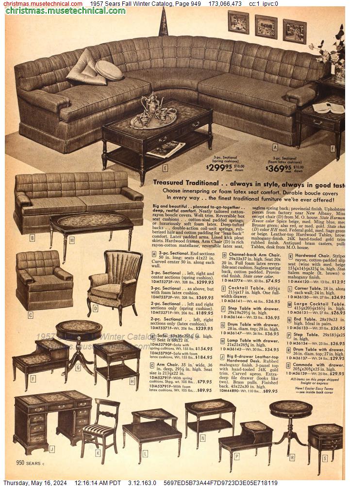 1957 Sears Fall Winter Catalog, Page 949