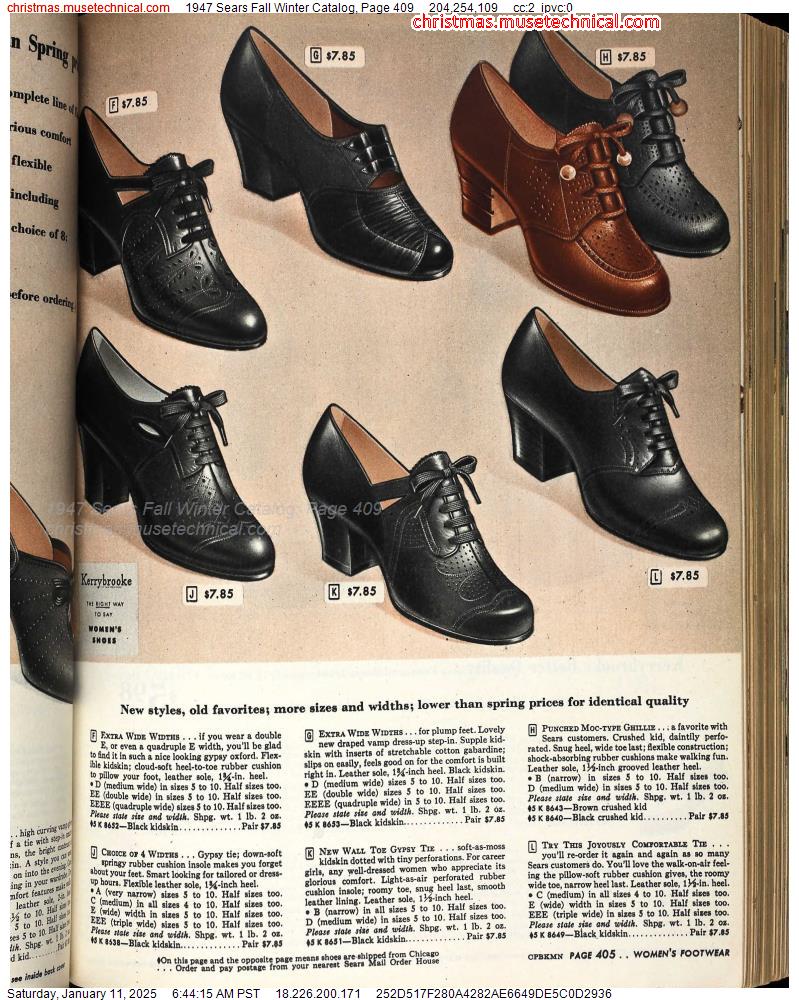 1947 Sears Fall Winter Catalog, Page 409