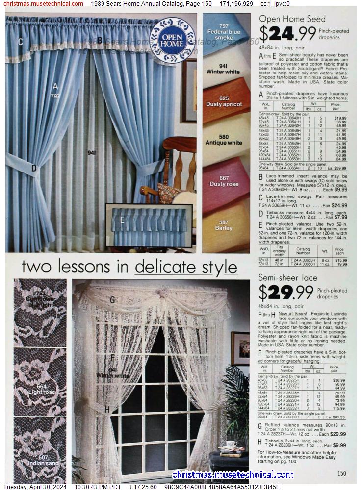1989 Sears Home Annual Catalog, Page 150
