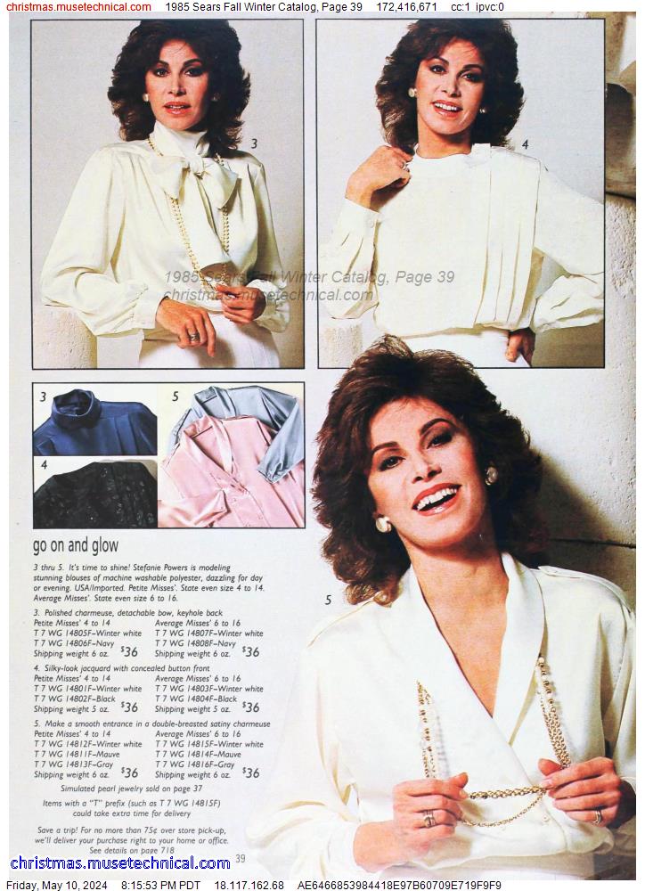 1985 Sears Fall Winter Catalog, Page 39