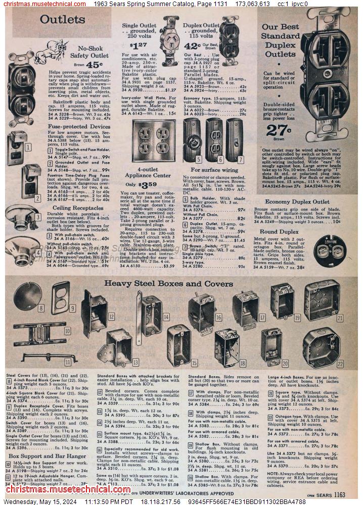 1963 Sears Spring Summer Catalog, Page 1131