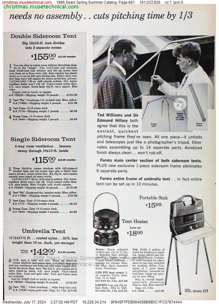 1966 Sears Spring Summer Catalog, Page 681