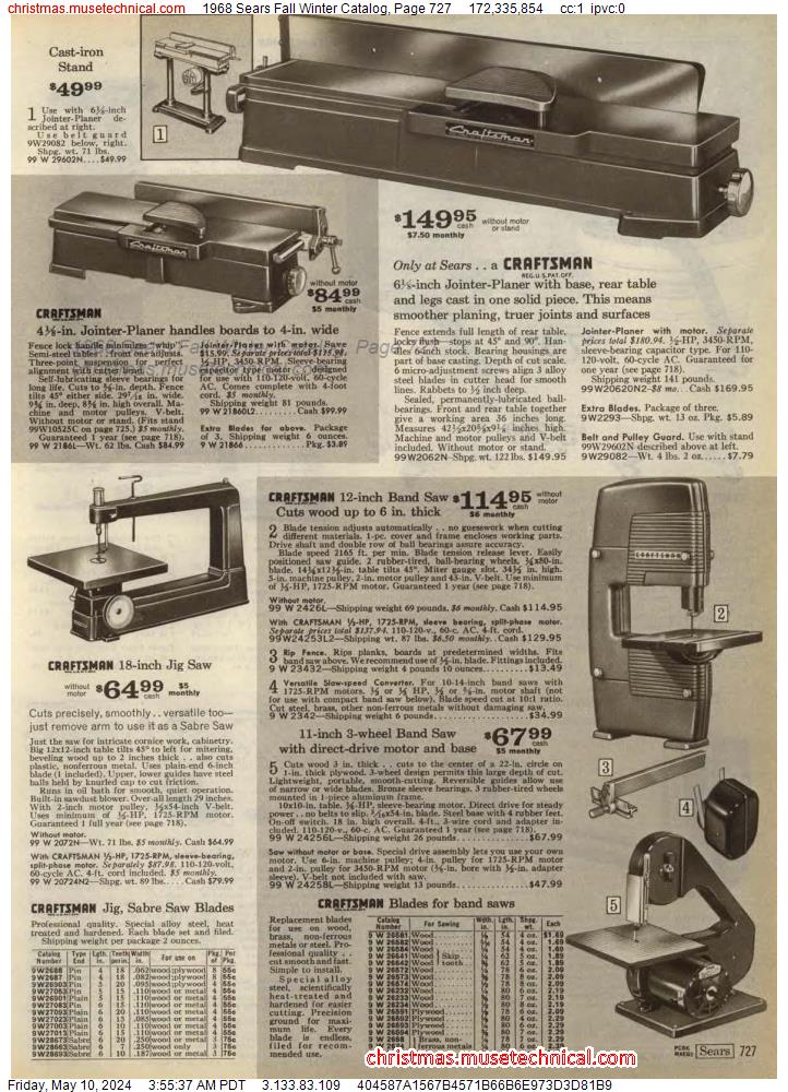 1968 Sears Fall Winter Catalog, Page 727