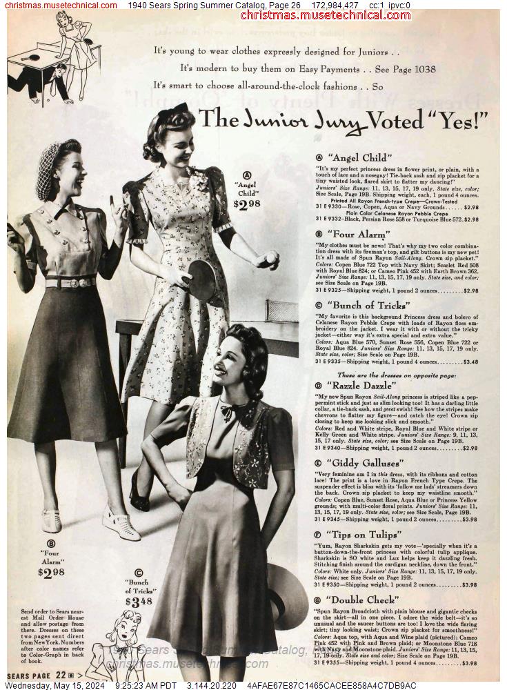 1940 Sears Spring Summer Catalog, Page 26 - Catalogs & Wishbooks