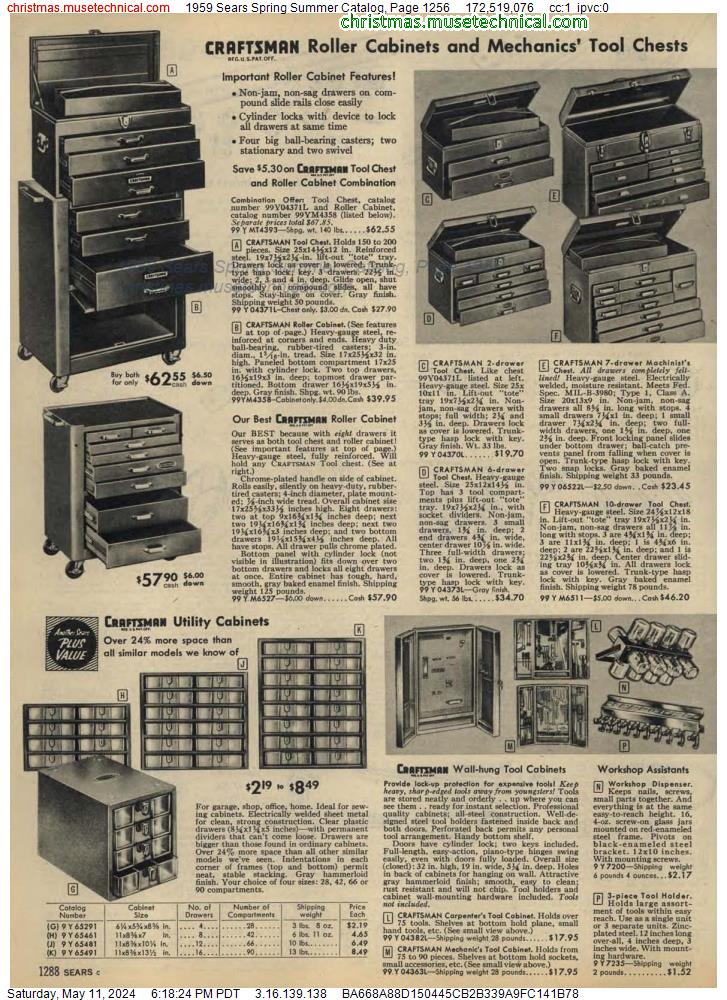 1959 Sears Spring Summer Catalog, Page 1256