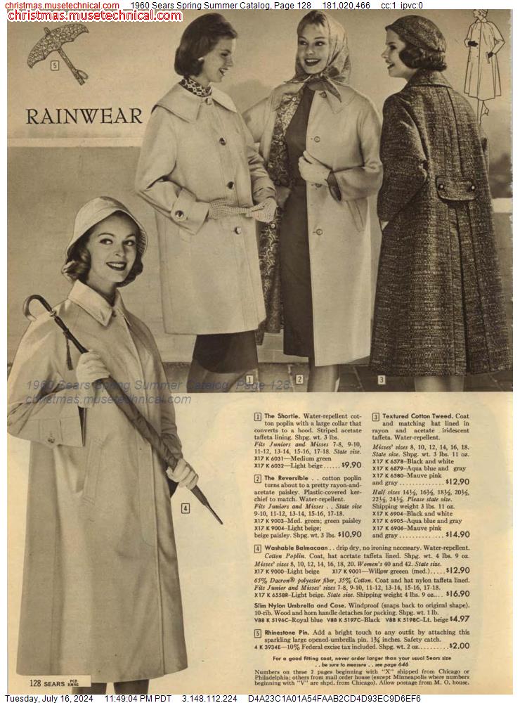 1960 Sears Spring Summer Catalog, Page 128