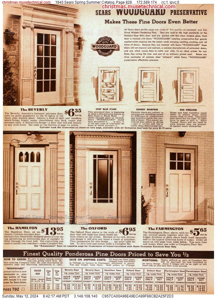 1940 Sears Spring Summer Catalog, Page 828