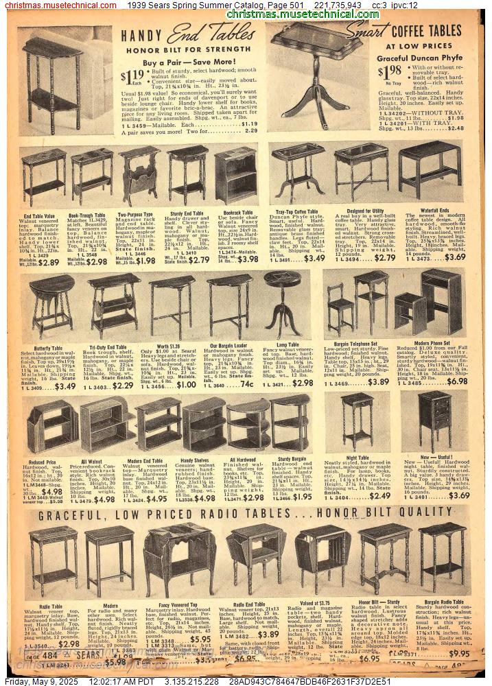 1939 Sears Spring Summer Catalog, Page 501