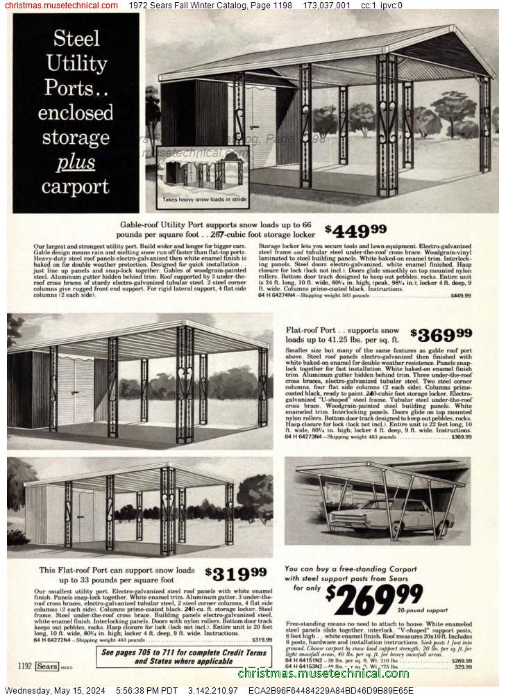 1972 Sears Fall Winter Catalog, Page 1198