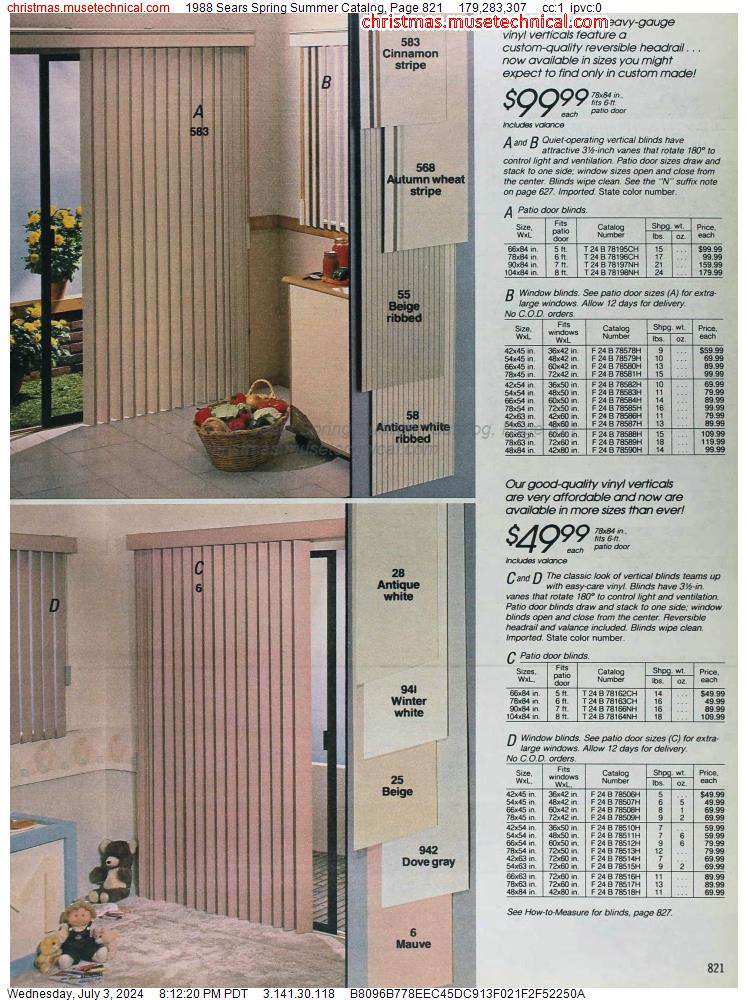1988 Sears Spring Summer Catalog, Page 821