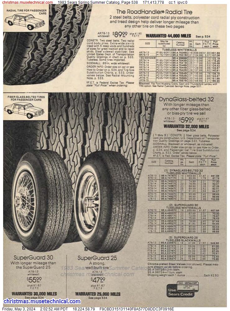 1983 Sears Spring Summer Catalog, Page 538