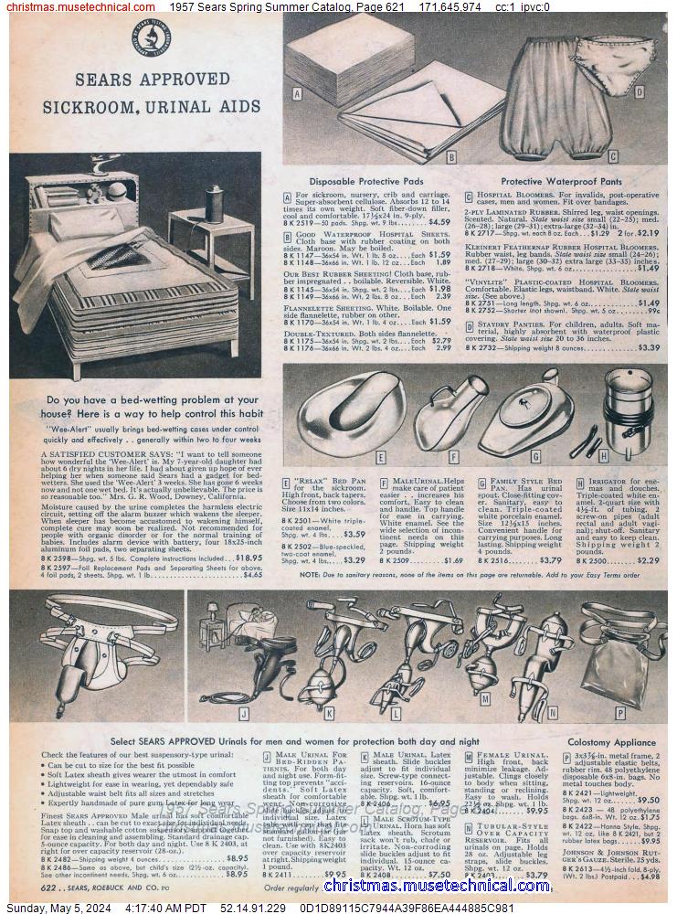 1957 Sears Spring Summer Catalog, Page 621
