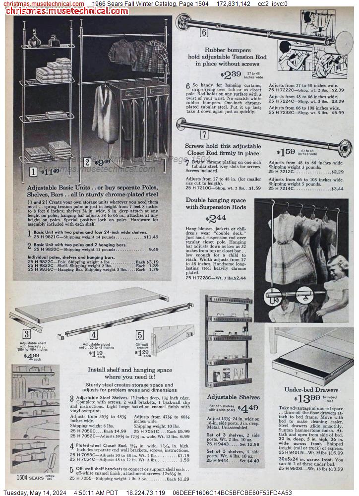1966 Sears Fall Winter Catalog, Page 1504
