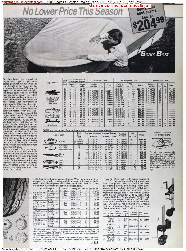 1985 Sears Fall Winter Catalog, Page 683