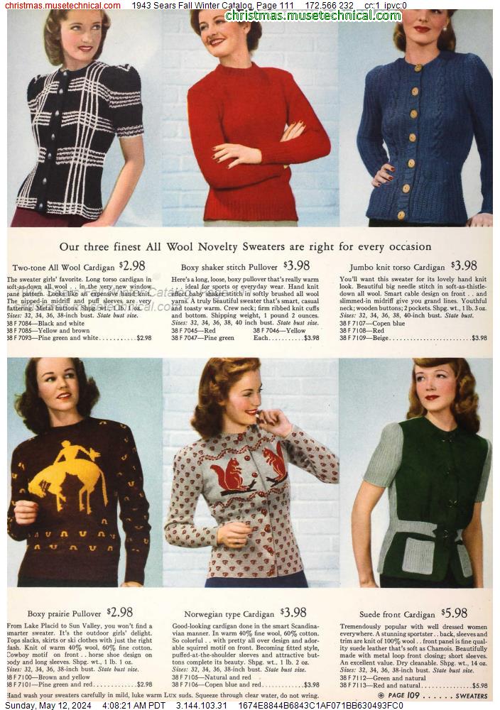 1943 Sears Fall Winter Catalog, Page 111