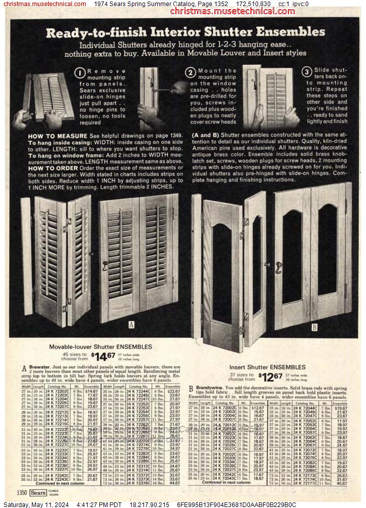 1974 Sears Spring Summer Catalog, Page 1352