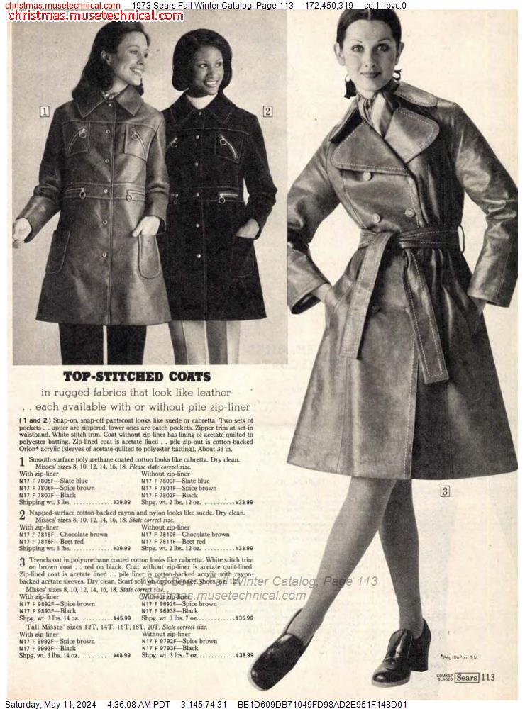 1973 Sears Fall Winter Catalog, Page 113