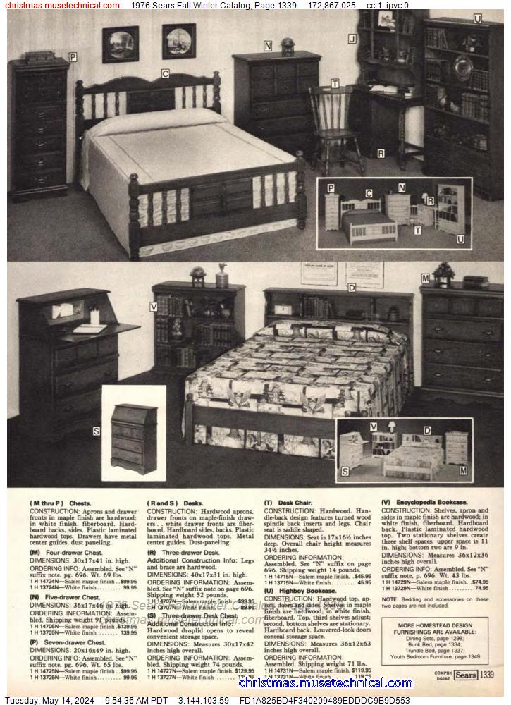 1976 Sears Fall Winter Catalog, Page 1339