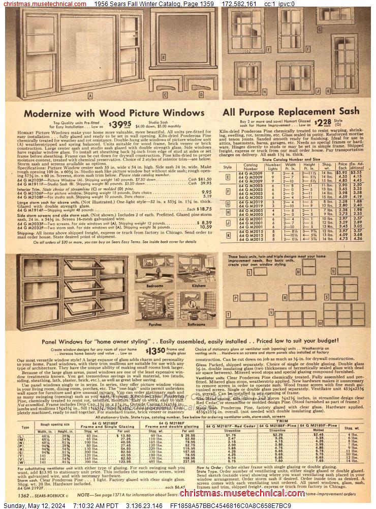 1956 Sears Fall Winter Catalog, Page 1359