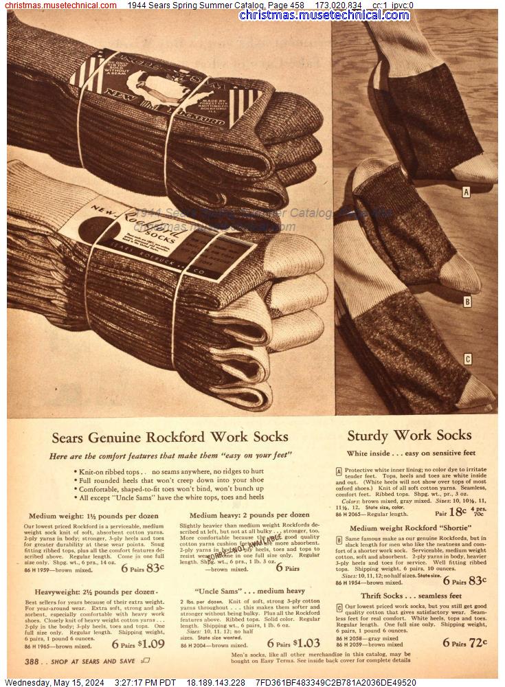 1944 Sears Spring Summer Catalog, Page 458