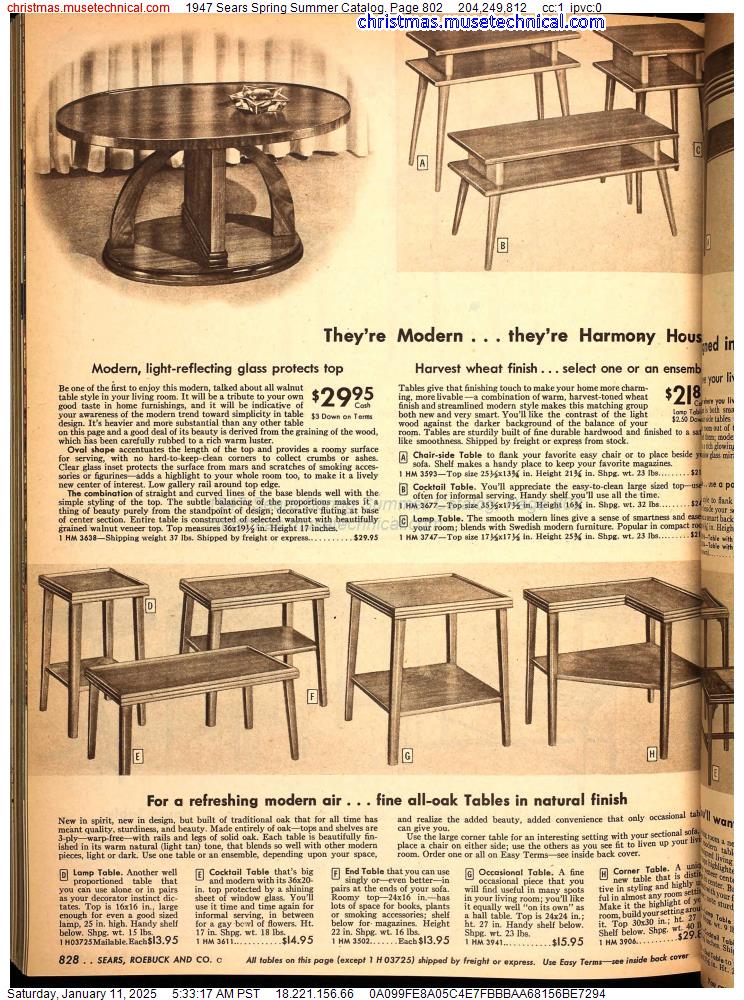 1947 Sears Spring Summer Catalog, Page 802