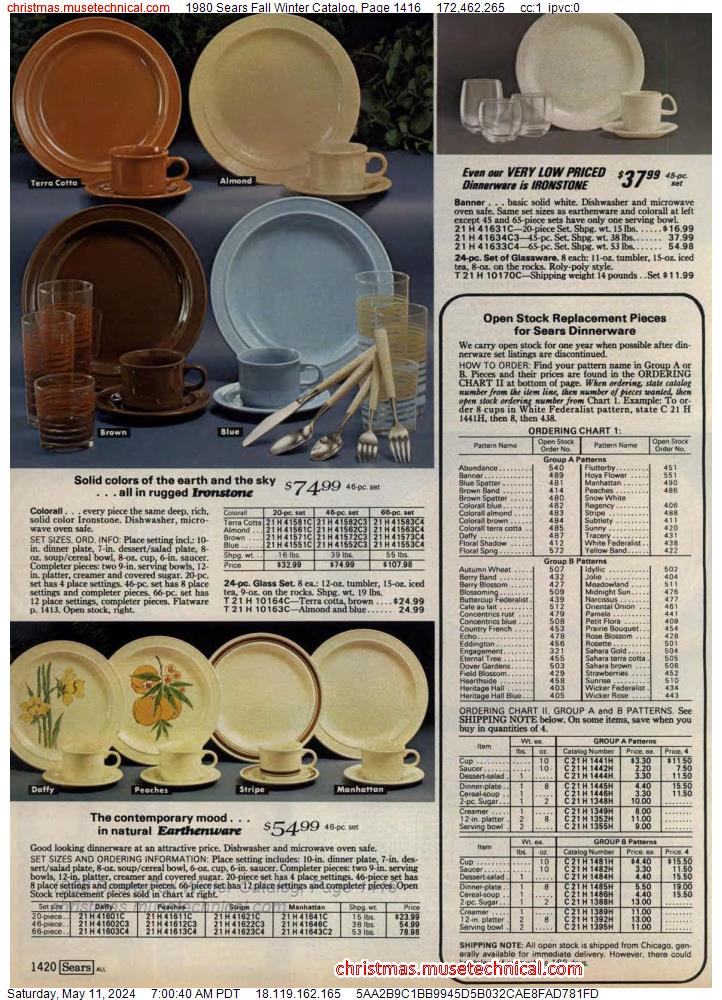 1980 Sears Fall Winter Catalog, Page 1416
