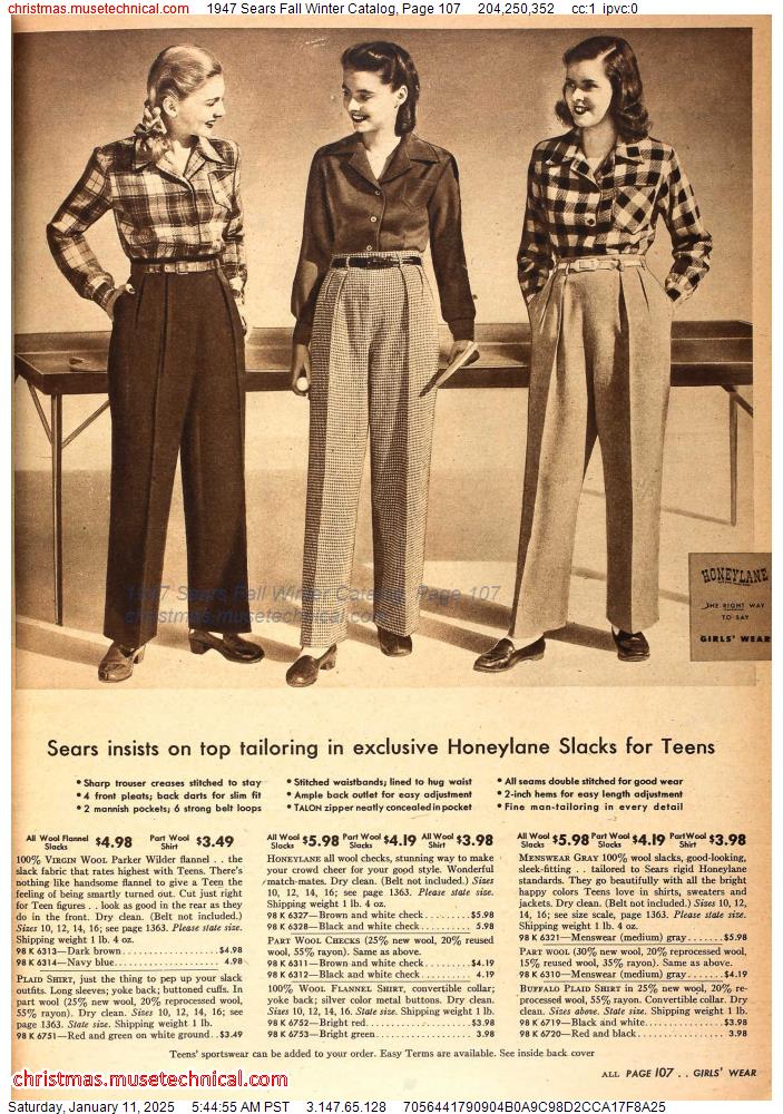 1947 Sears Fall Winter Catalog, Page 107