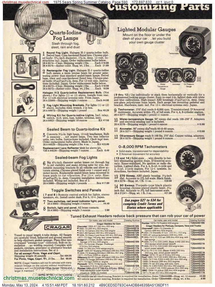 1975 Sears Spring Summer Catalog, Page 590