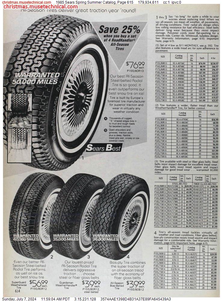 1985 Sears Spring Summer Catalog, Page 615