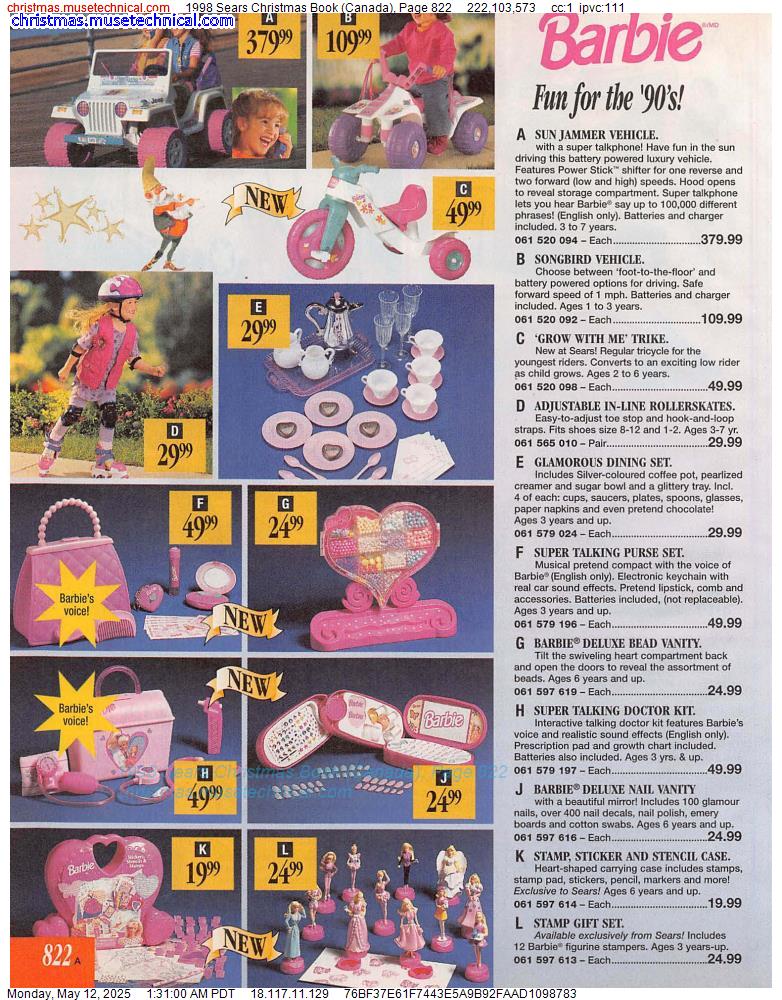 1998 Sears Christmas Book (Canada), Page 822