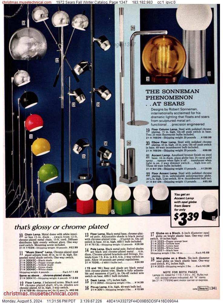 1972 Sears Fall Winter Catalog, Page 1347