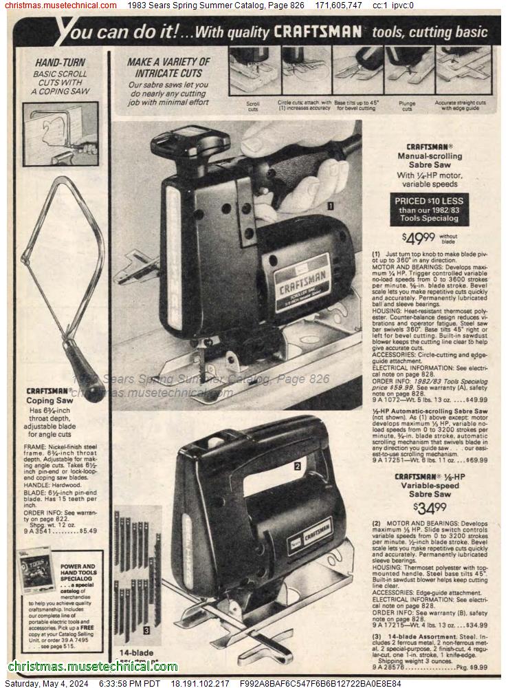 1983 Sears Spring Summer Catalog, Page 826