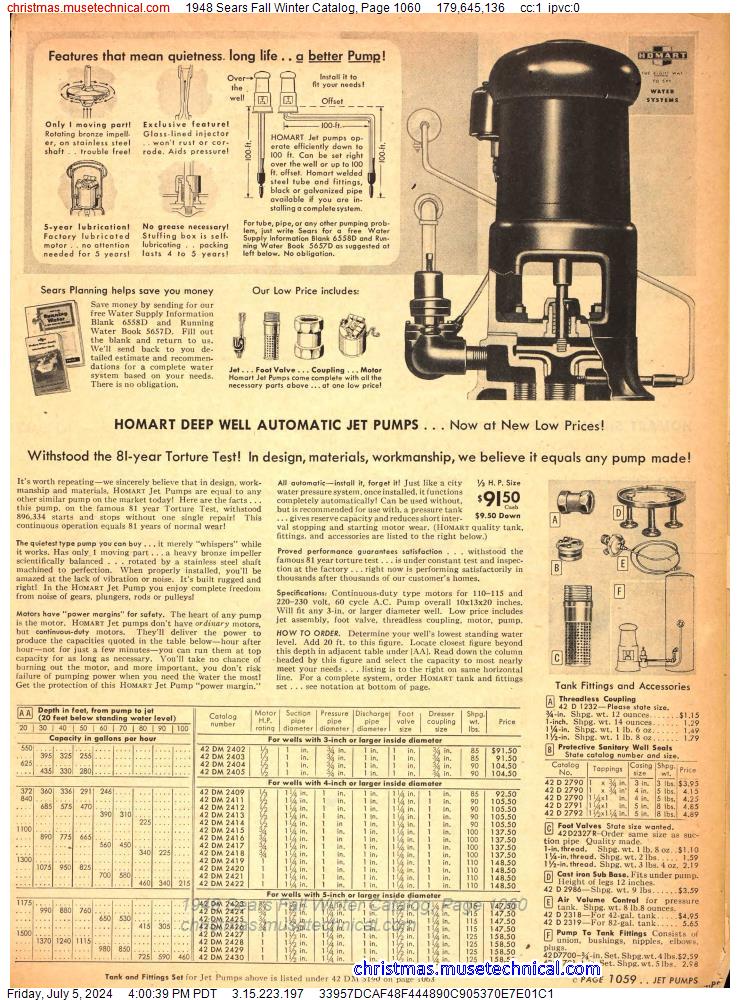 1948 Sears Fall Winter Catalog, Page 1060